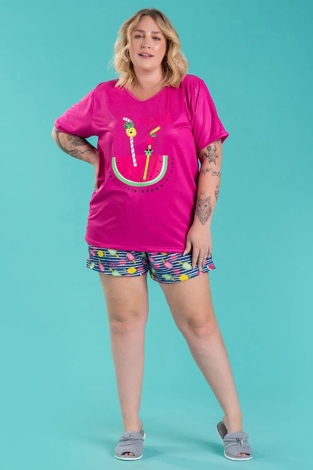 Women's Pajamas Plus Size Tropical Watermelon