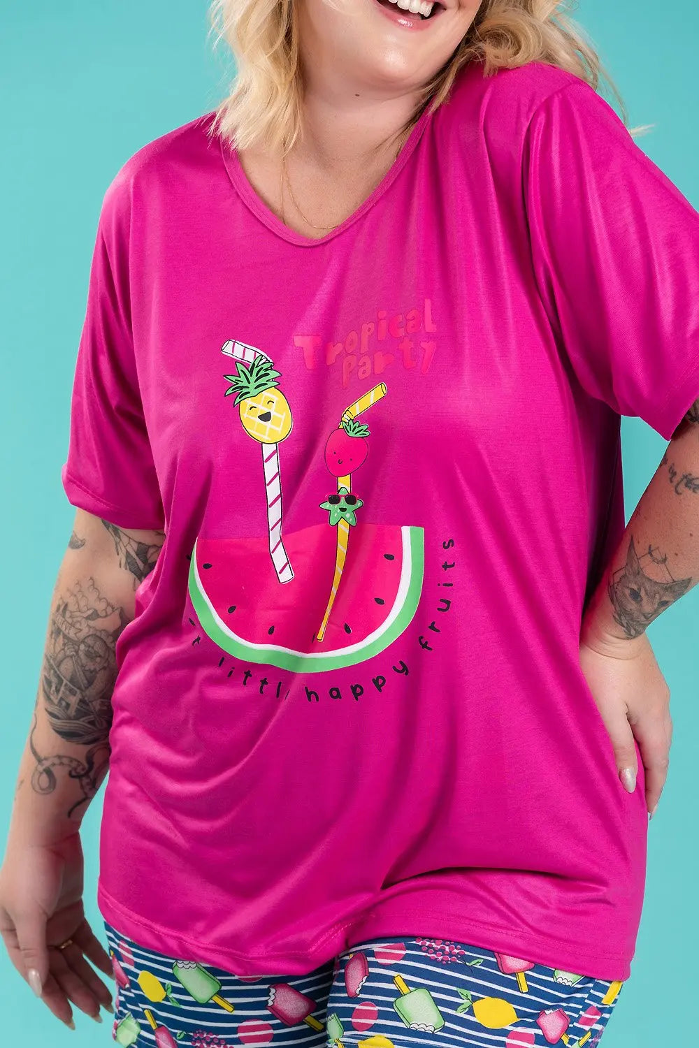 Women's Pajamas Plus Size Tropical Watermelon