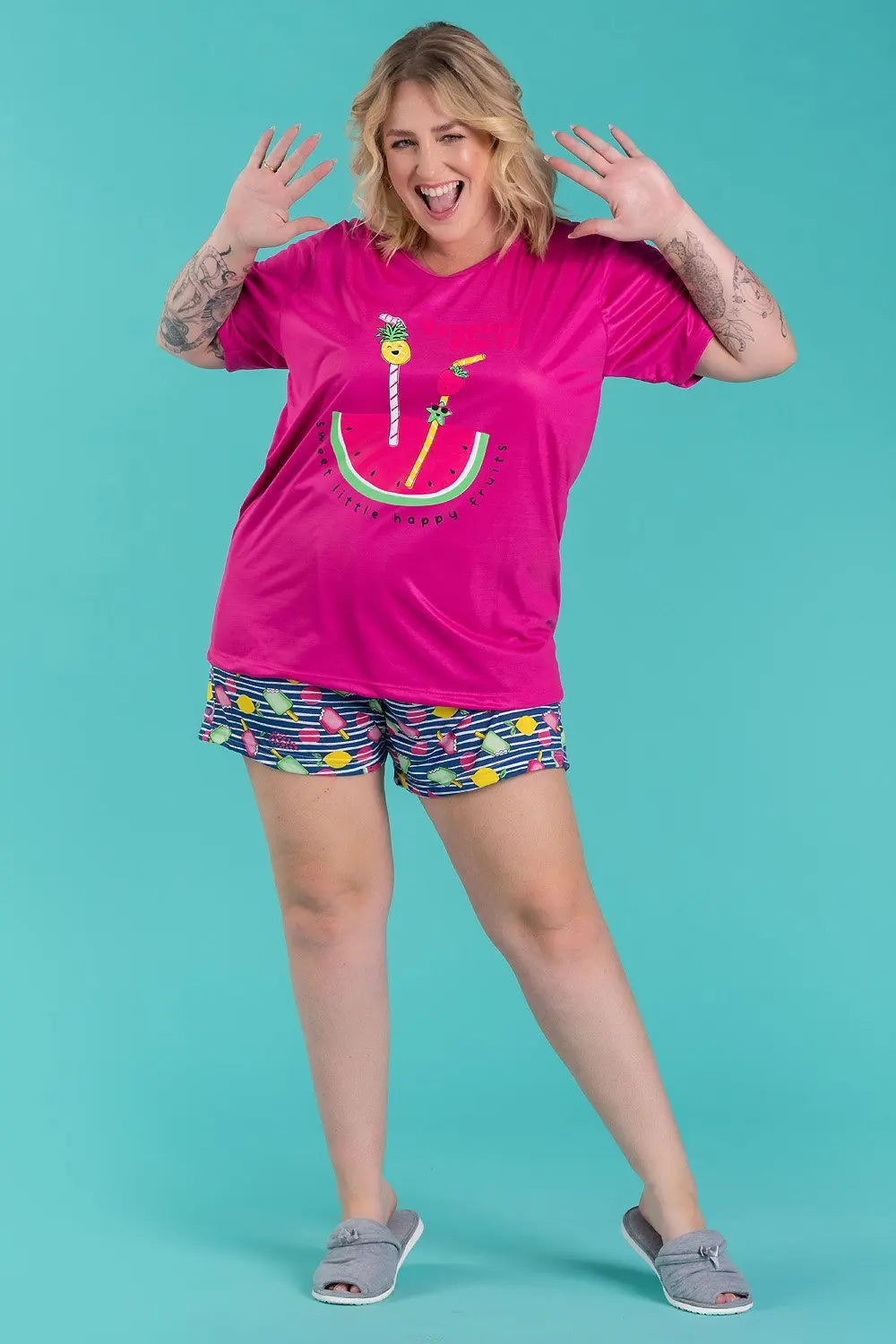 Women's Pajamas Plus Size Tropical Watermelon